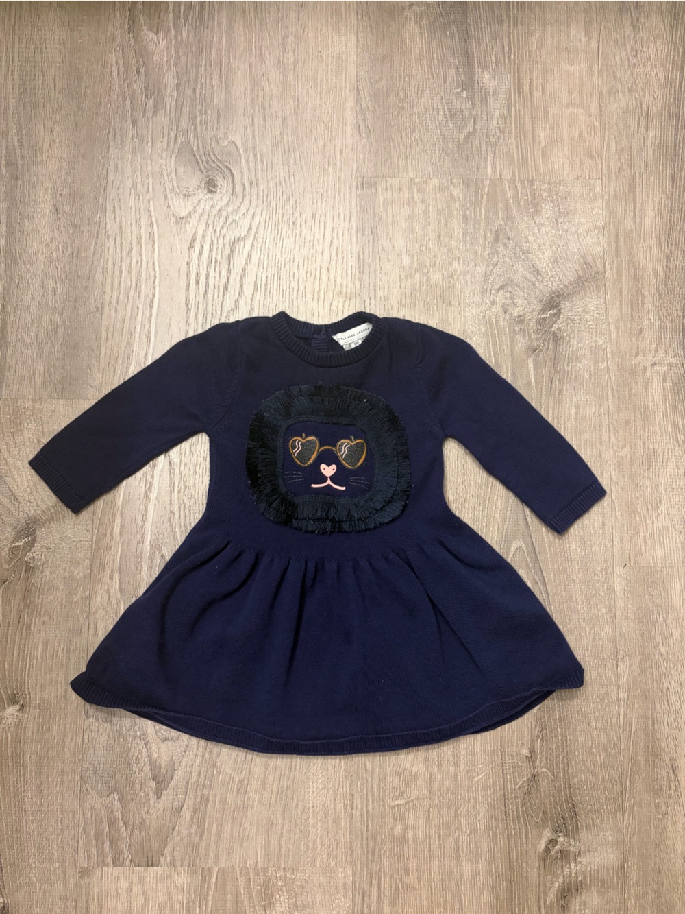 Baby Girl Little Marc Jacob's Navy Blue Sweater Dress- Size 6 Months- Pre-owned